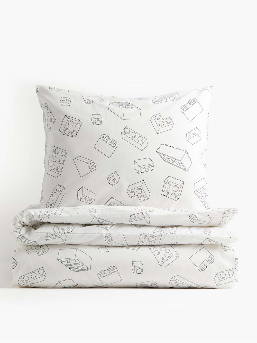 H&M x LEGO black and white TWIN Duvet Cover set includes a pillowcase
